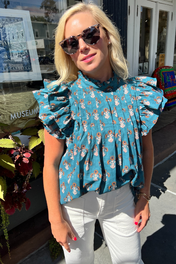 Jasmine Blouse, Cornflower