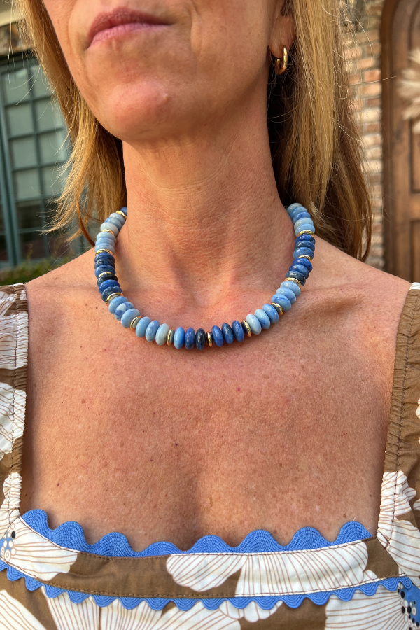 Jodi Beaded necklace, blue