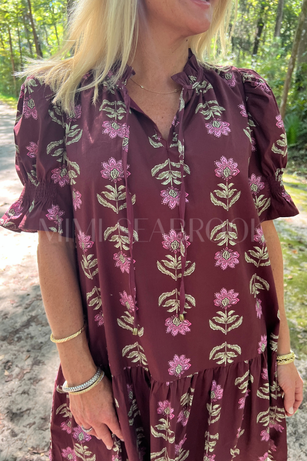 Johanna dress, burgundy