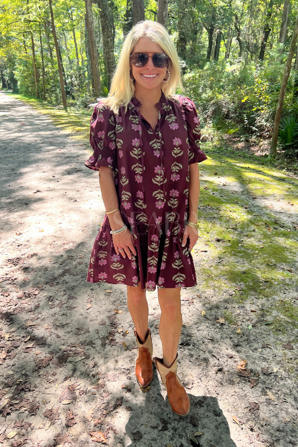 Johanna dress, burgundy