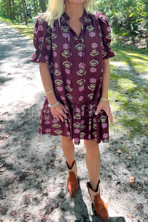 Johanna dress, burgundy