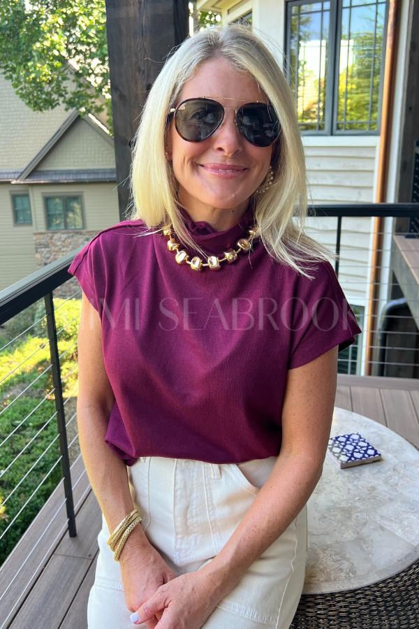 Kalei top, burgundy