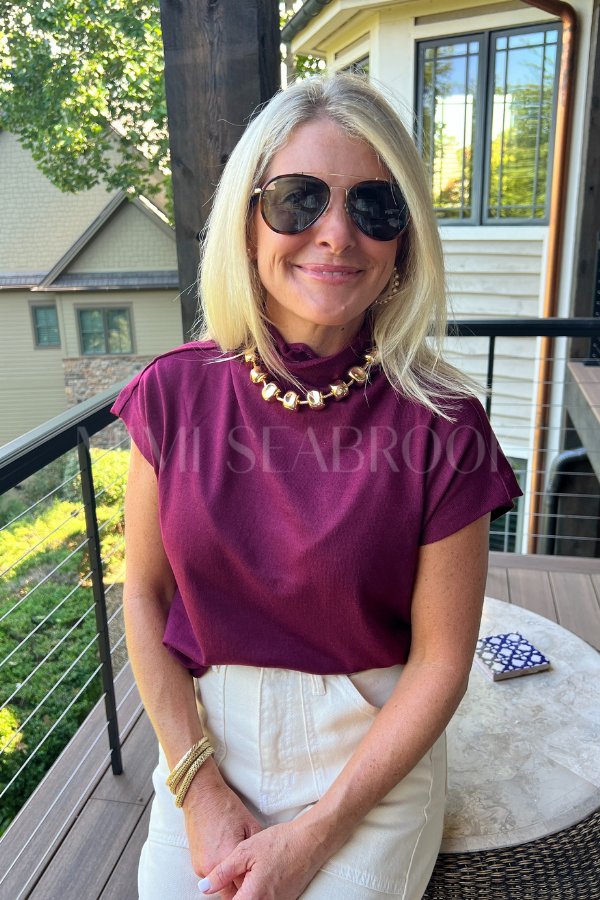 Kalei top, burgundy