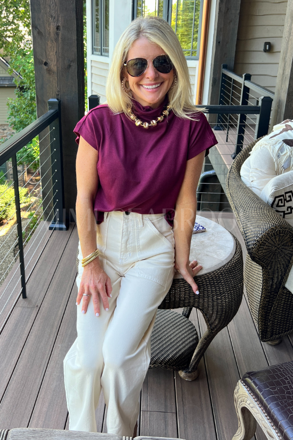 Kalei top, burgundy