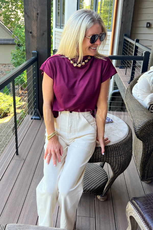 Kalei top, burgundy