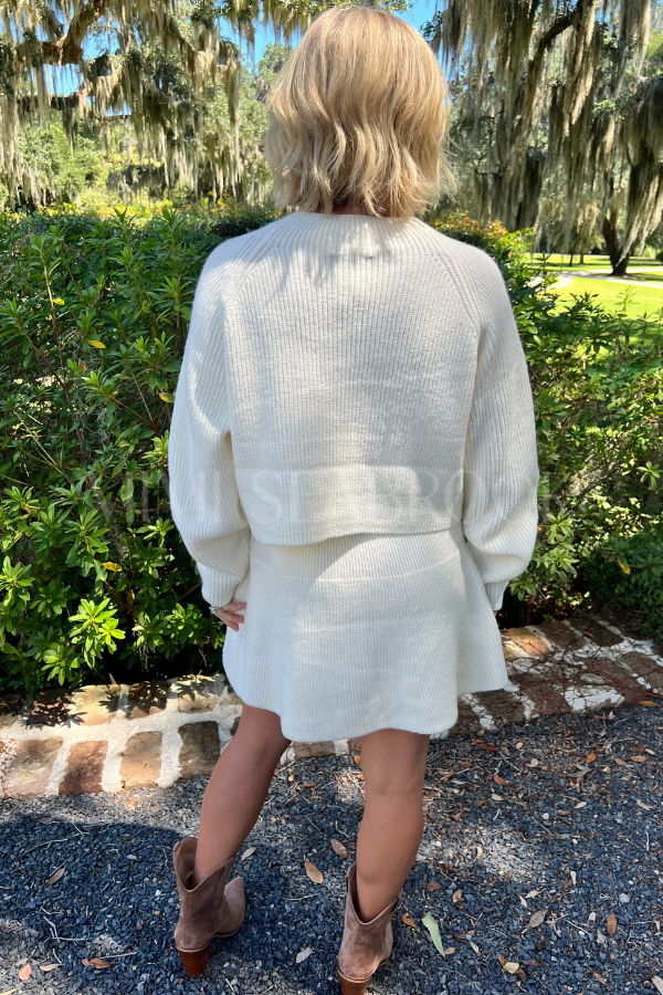 Kenley sweater skirt set, cream