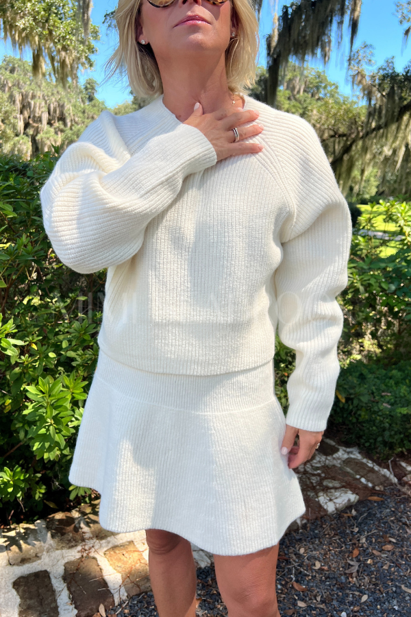 Kenley sweater skirt set, cream