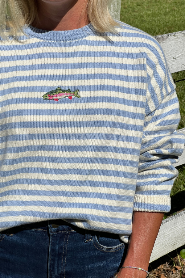 Kennelly sweater, blue/cream