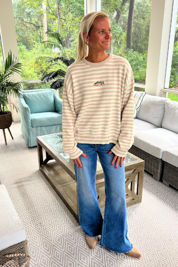 Kennelly sweater, taupe/sand