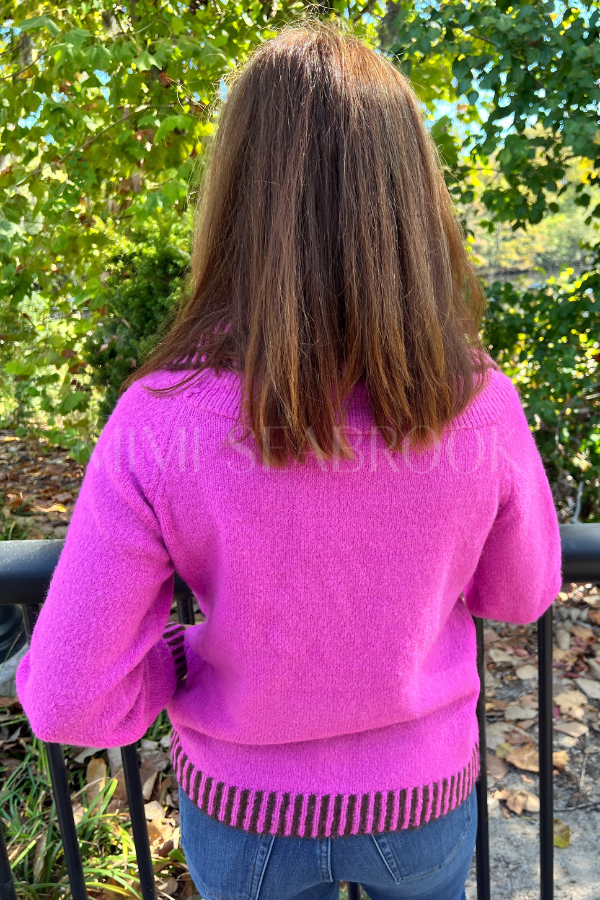 Kerley sweater, fuchsia brown
