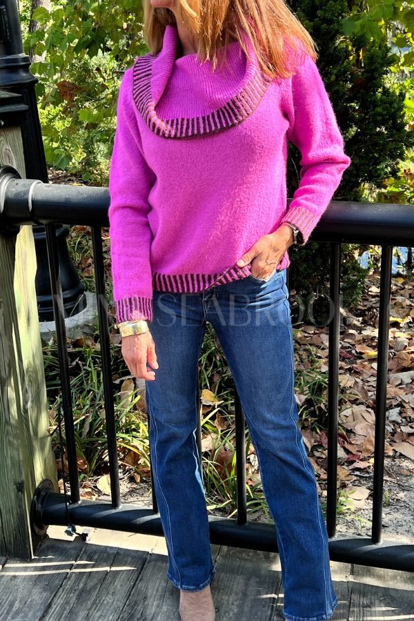 Kerley sweater, fuchsia brown