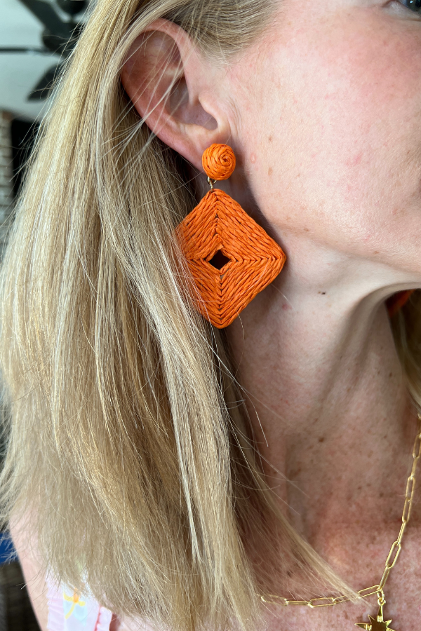 Lakeshore earrings, orange