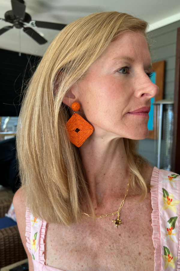 Lakeshore earrings, orange