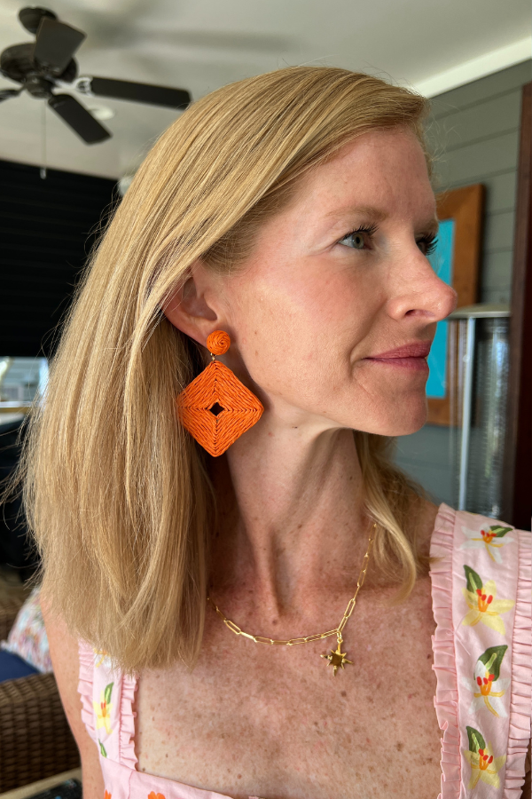 Lakeshore earrings, orange