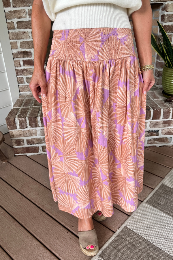 Laney Skirt, fan print