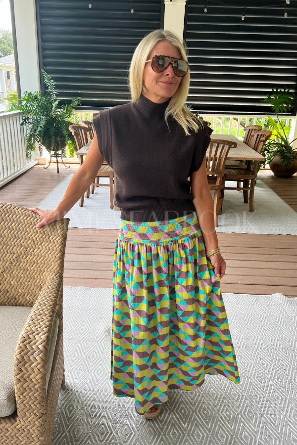 Laney Skirt, grid print