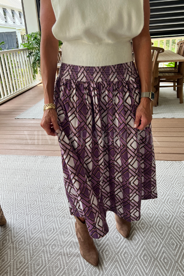 Laney Skirt, purple plaid print