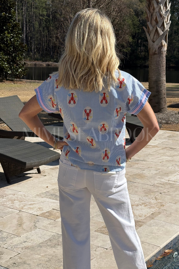 Lark top, blue