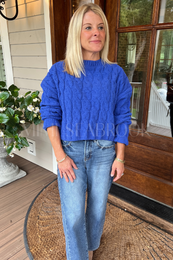 Leavenworth sweater, cobalt