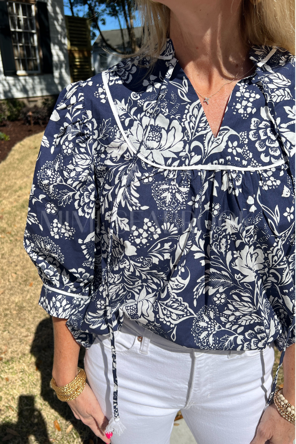 Levana top, navy
