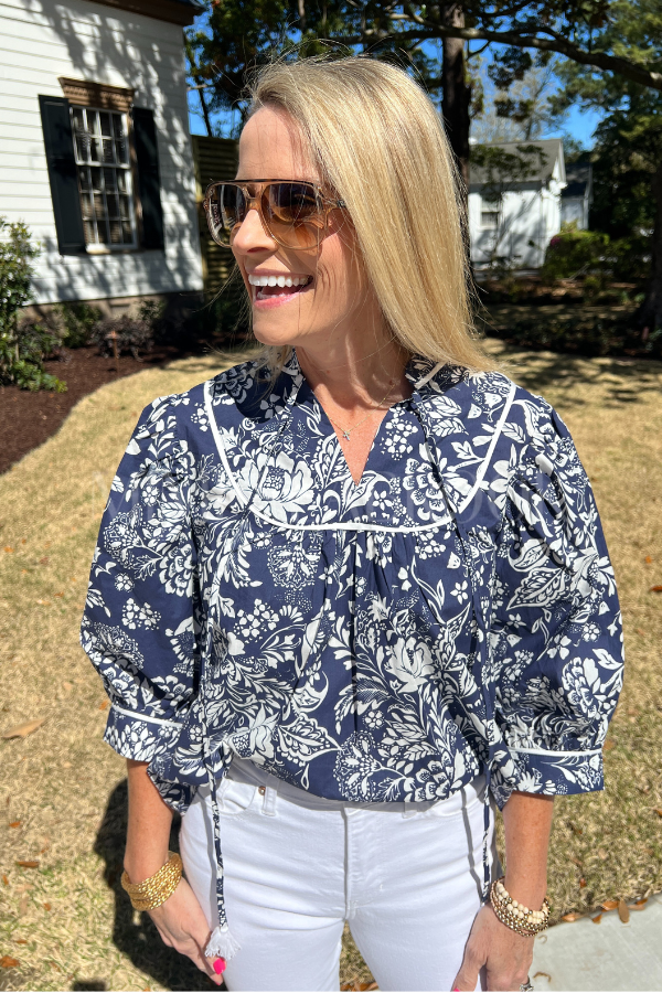 Levana top, navy
