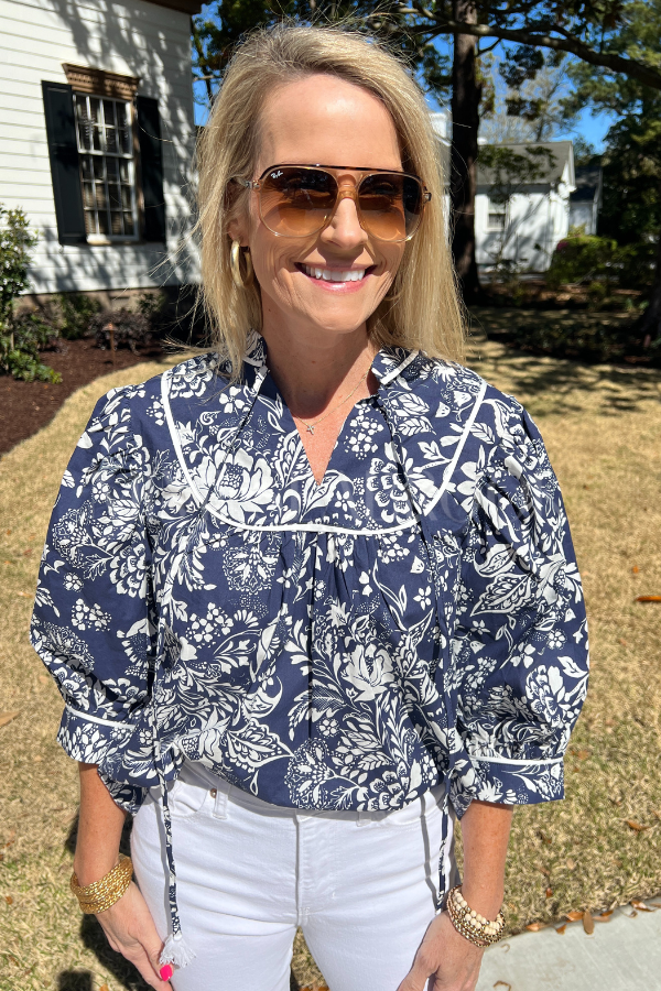 Levana top, navy