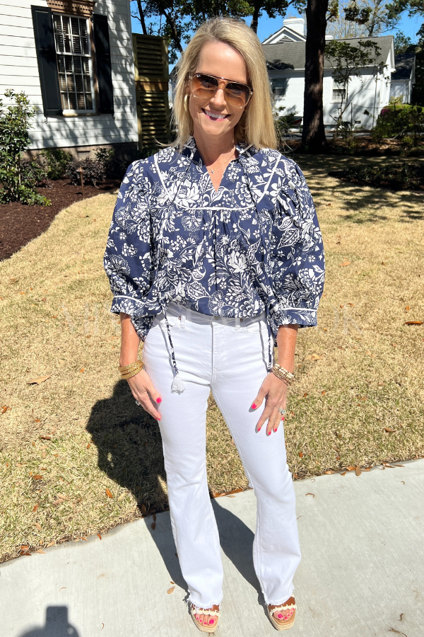 Levana top, navy