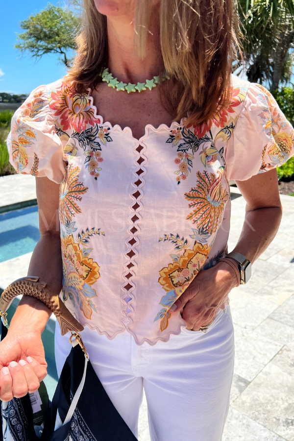 Ligia Light Pink Blouse by Farm Rio