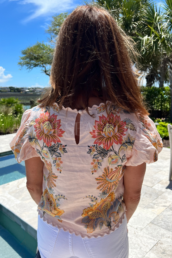 Ligia Light Pink Blouse by Farm Rio
