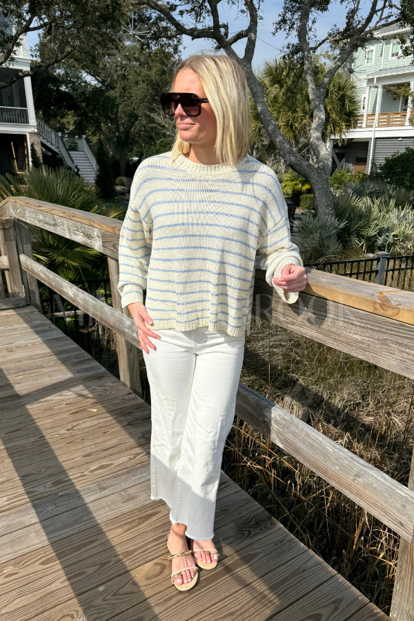 Linney sweater, sky cream