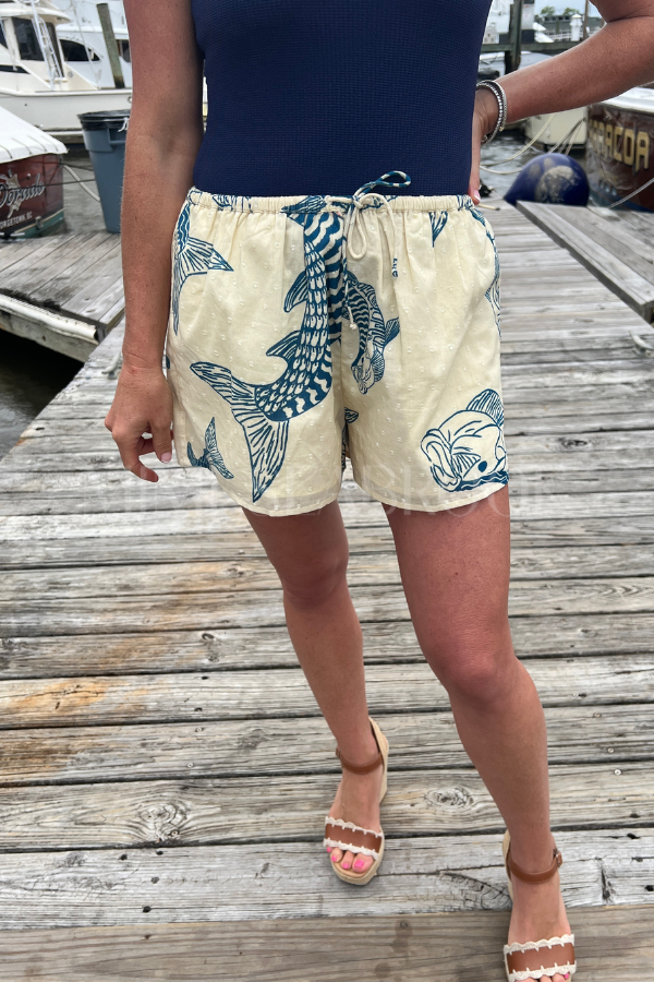 Little Palm Shorts by King + Pitt, silver king print