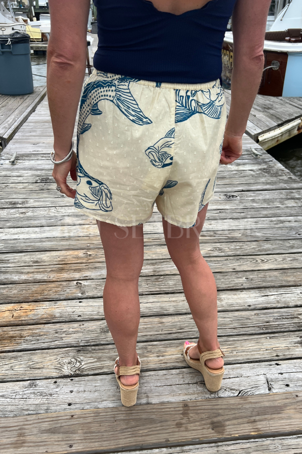 Little Palm Shorts by King + Pitt, silver king print