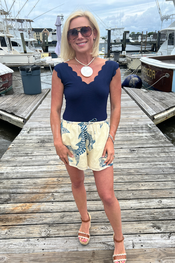 Little Palm Shorts by King + Pitt, silver king print