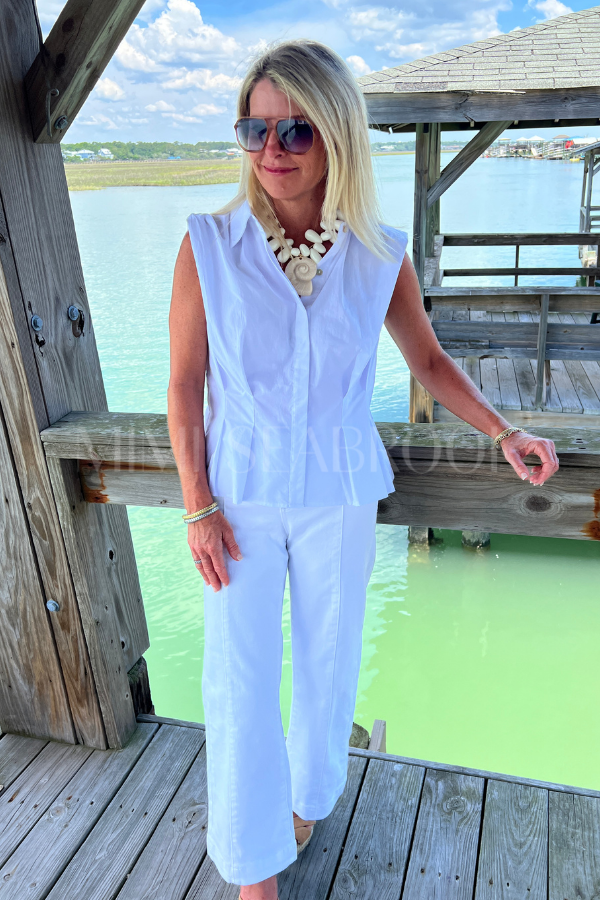 Locke top, white