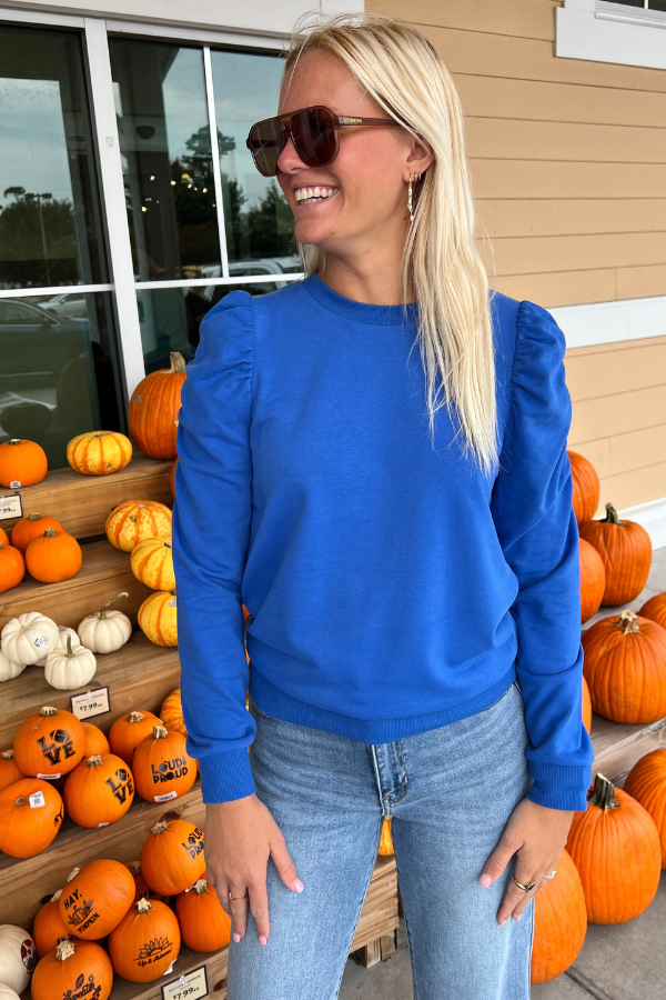 Loren top, cobalt