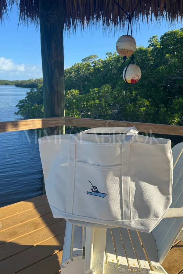 Lowcountry Tote Bag by Mimi Seabrook, Sportfishing Boat