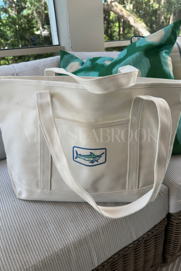 Lowcountry Tote Bag by Mimi Seabrook x King +Pitt, Marlin