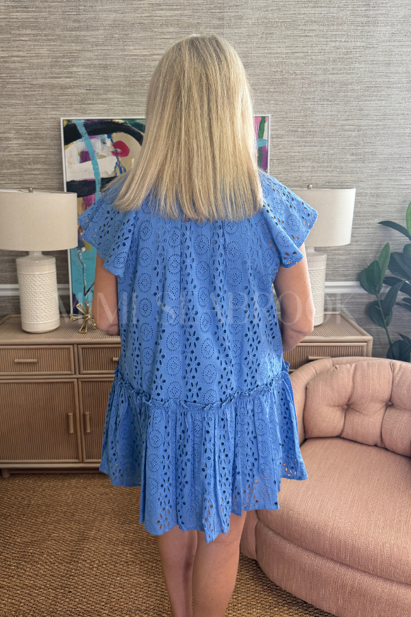 Lydia Mini Dress, Blue Bonnet by Cleobella