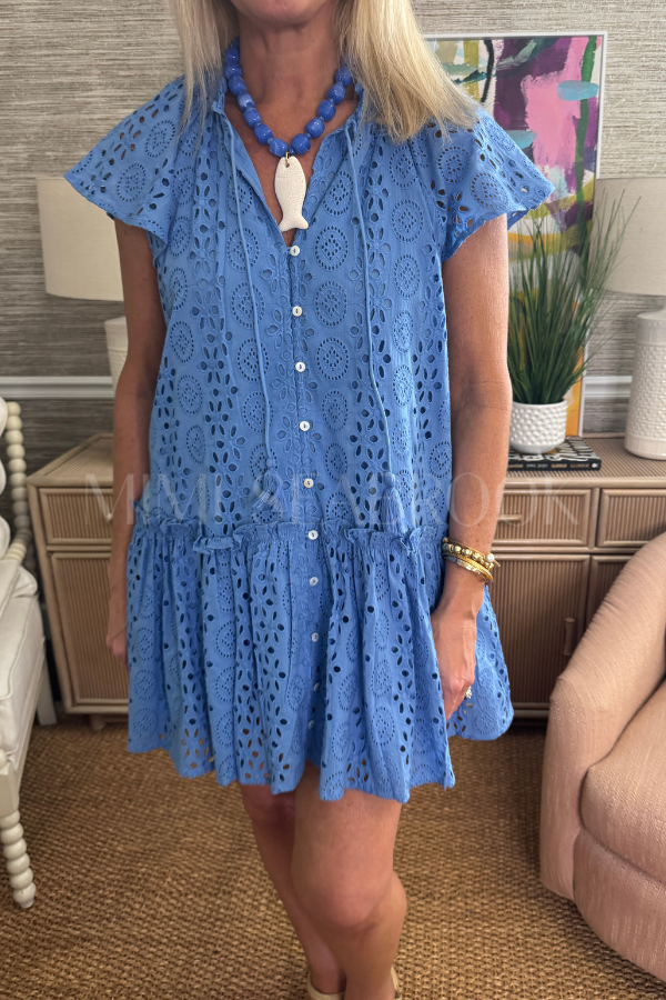 Lydia Mini Dress, Blue Bonnet by Cleobella