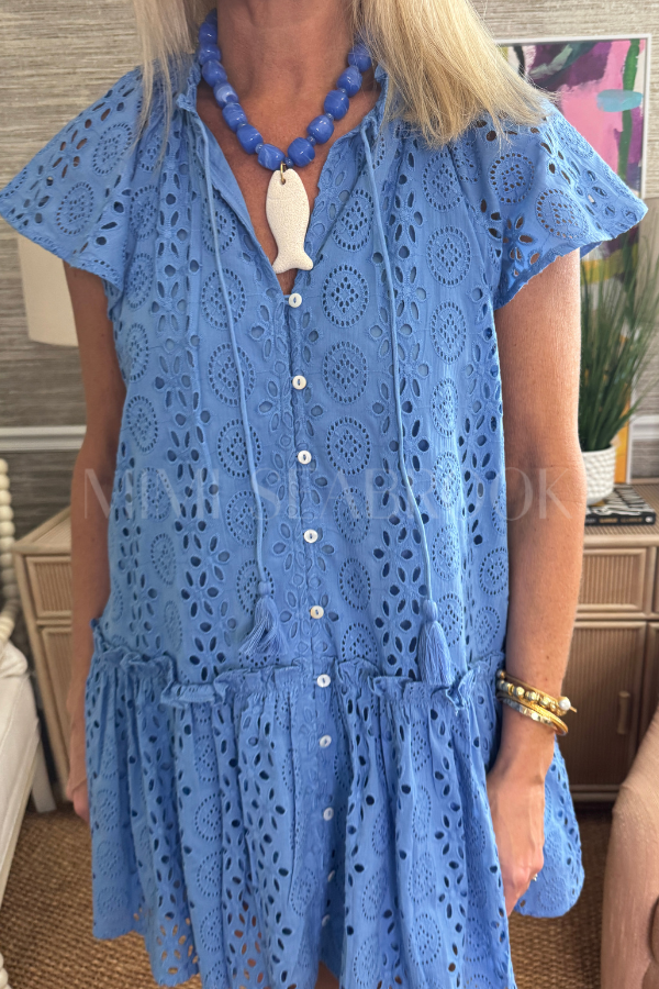 Lydia Mini Dress, Blue Bonnet by Cleobella