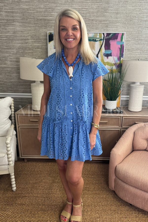 Lydia Mini Dress, Blue Bonnet by Cleobella