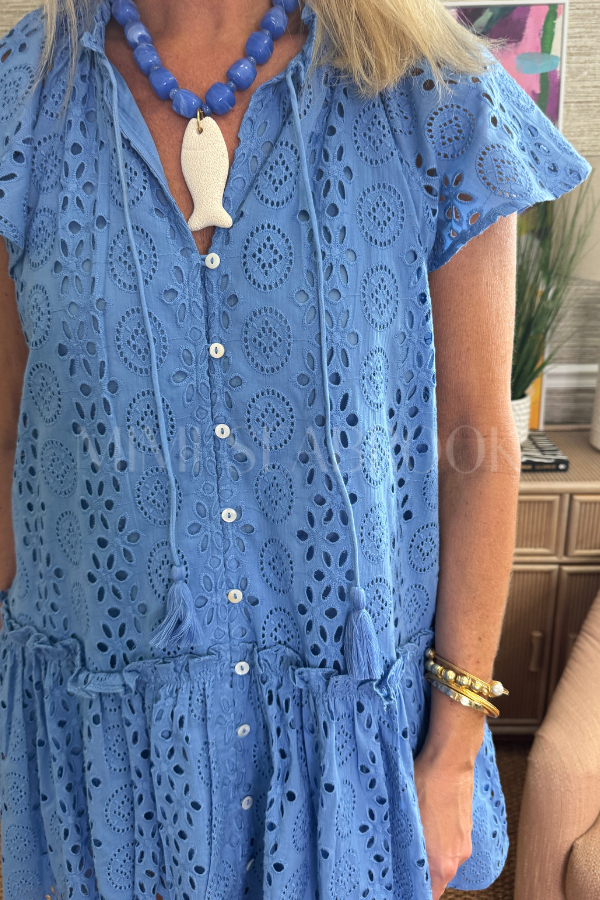 Lydia Mini Dress, Blue Bonnet by Cleobella