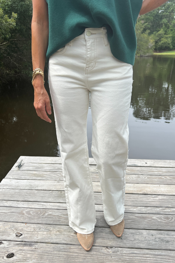 Macey denim pants, cream