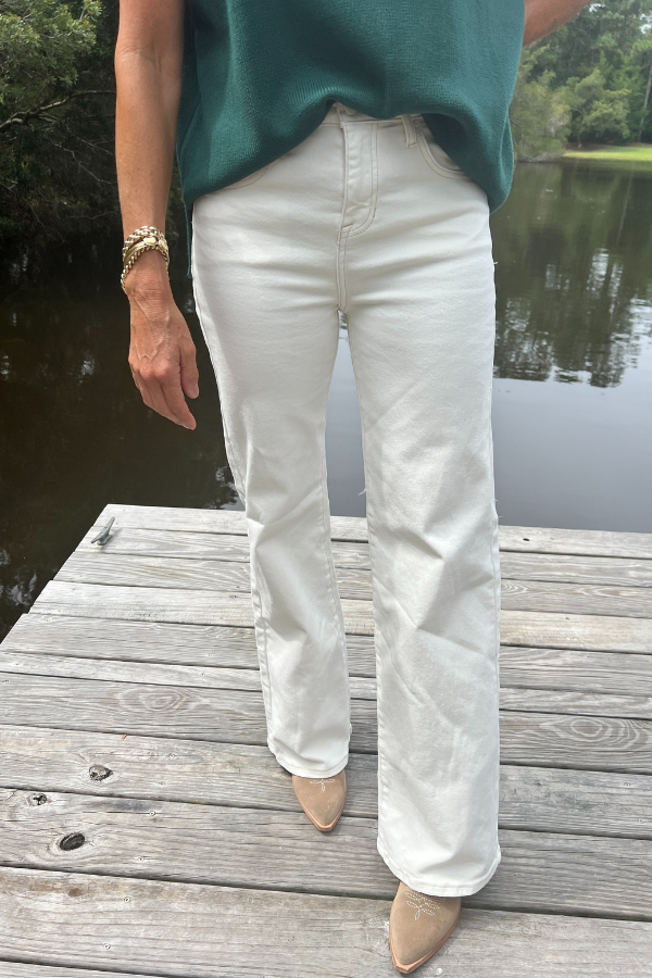 Macey denim pants, cream