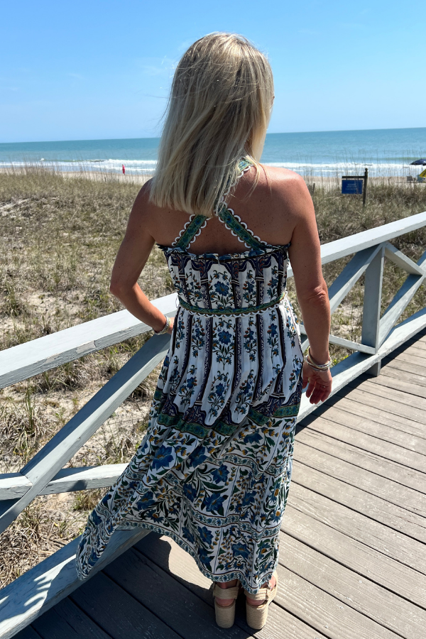 Manoela Off-White Sleeveless Belt Maxi Dress by Farm Rio
