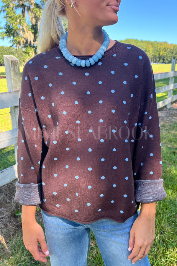 Marcello sweater, brown/blue