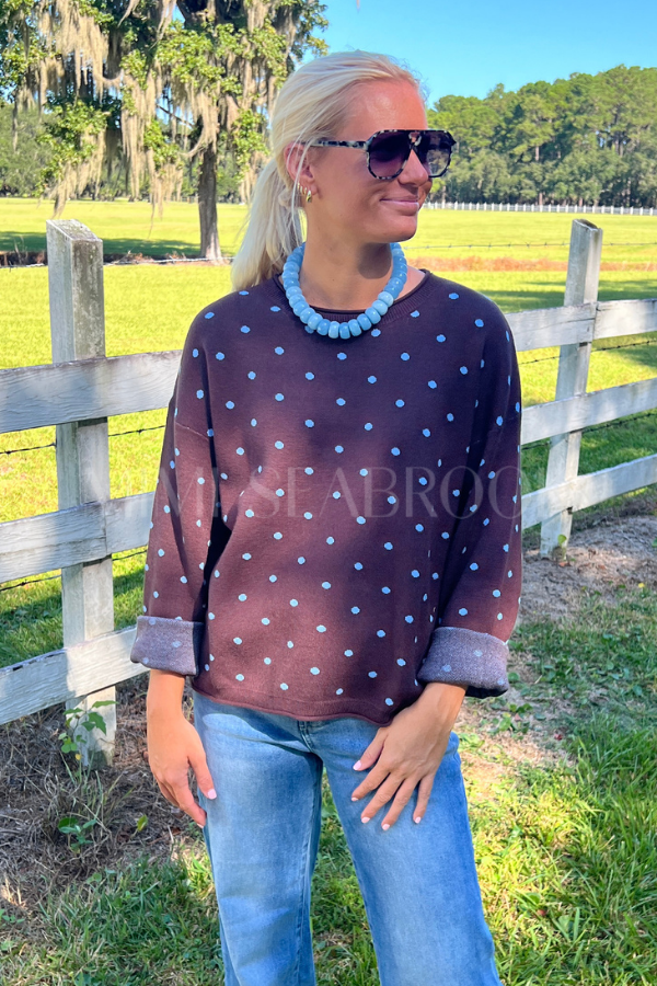 Marcello sweater, brown/blue
