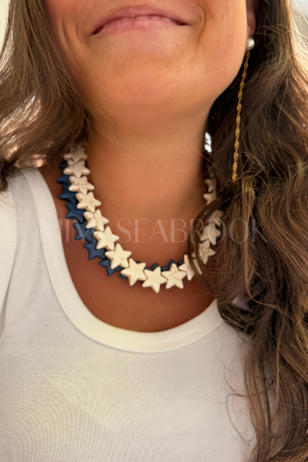 Marine Sea Star Necklace, navy