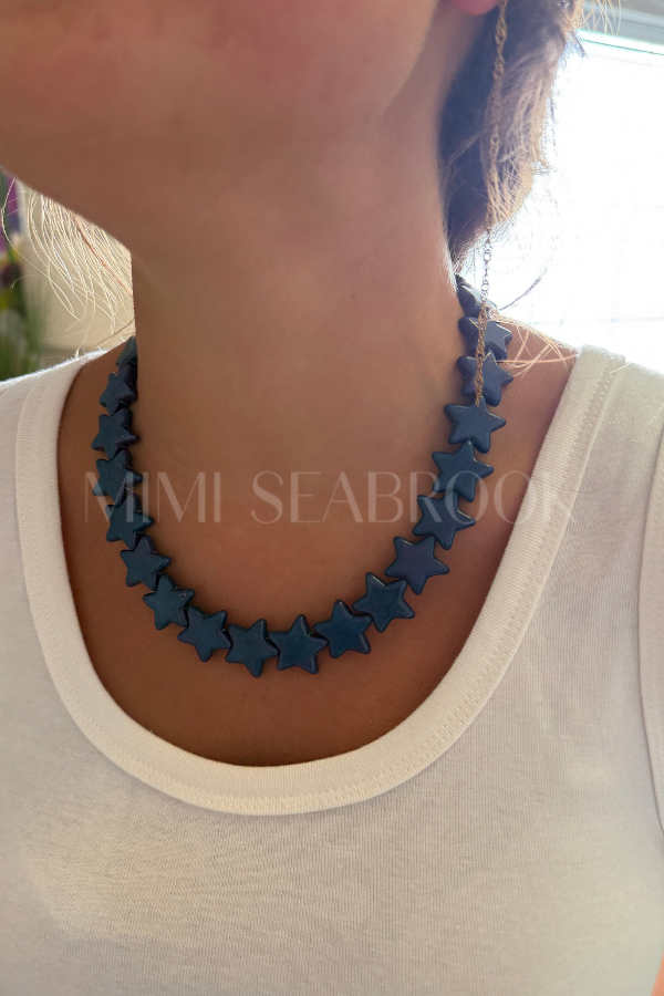 Marine Sea Star Necklace, navy