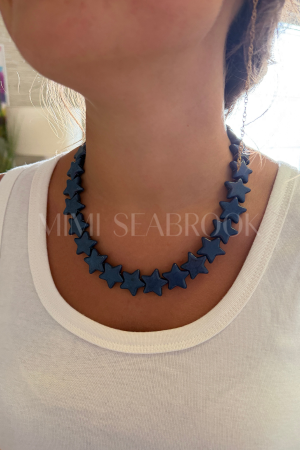 Marine Sea Star Necklace, navy